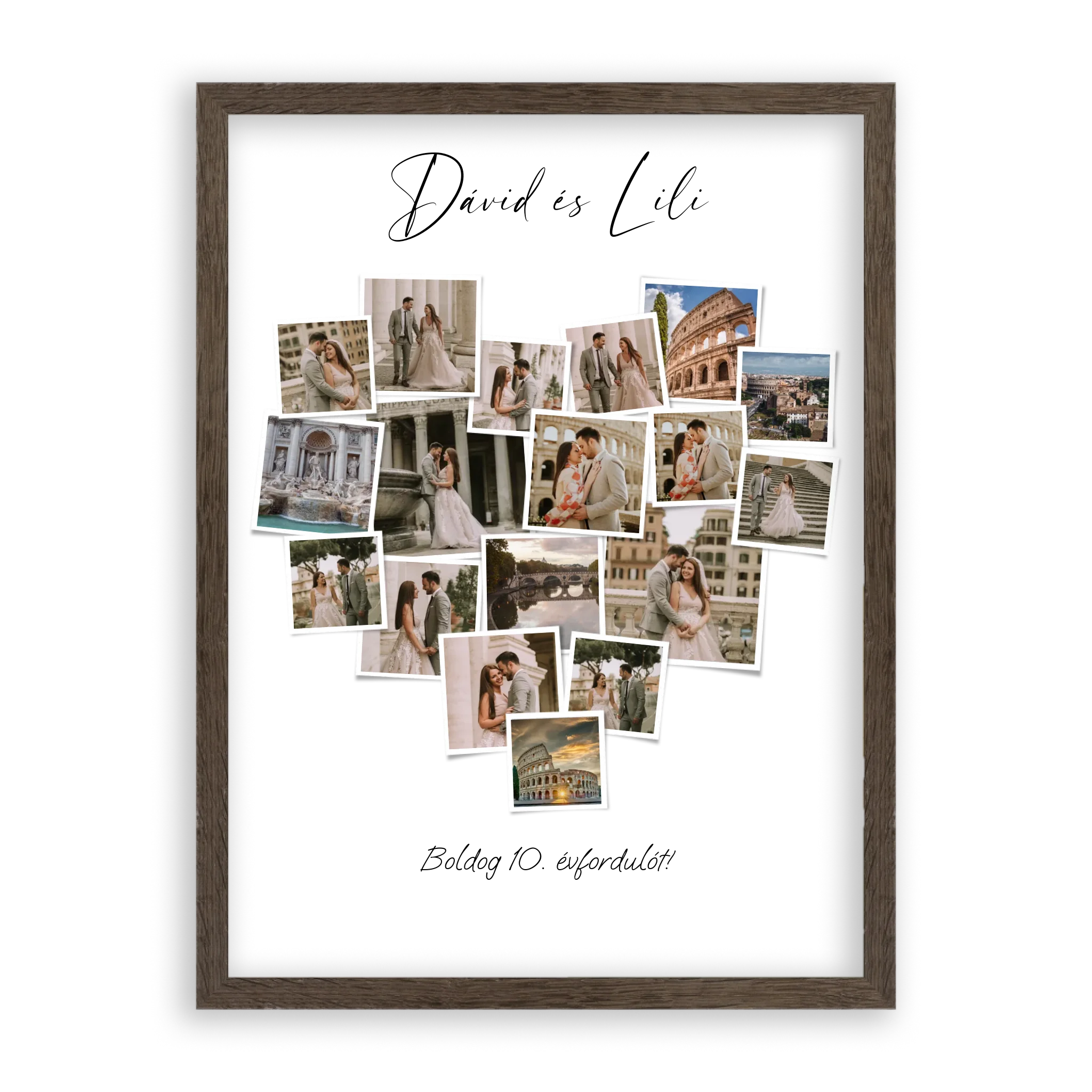 Szív Fotókollázs - Polaroid Képek - 18 Képpel