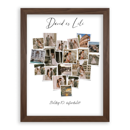 Szív Fotókollázs - Polaroid Képek - 18 Képpelm