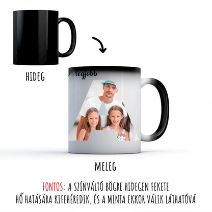 egyedi fényképes bögre 3 fényképpel színváltó
